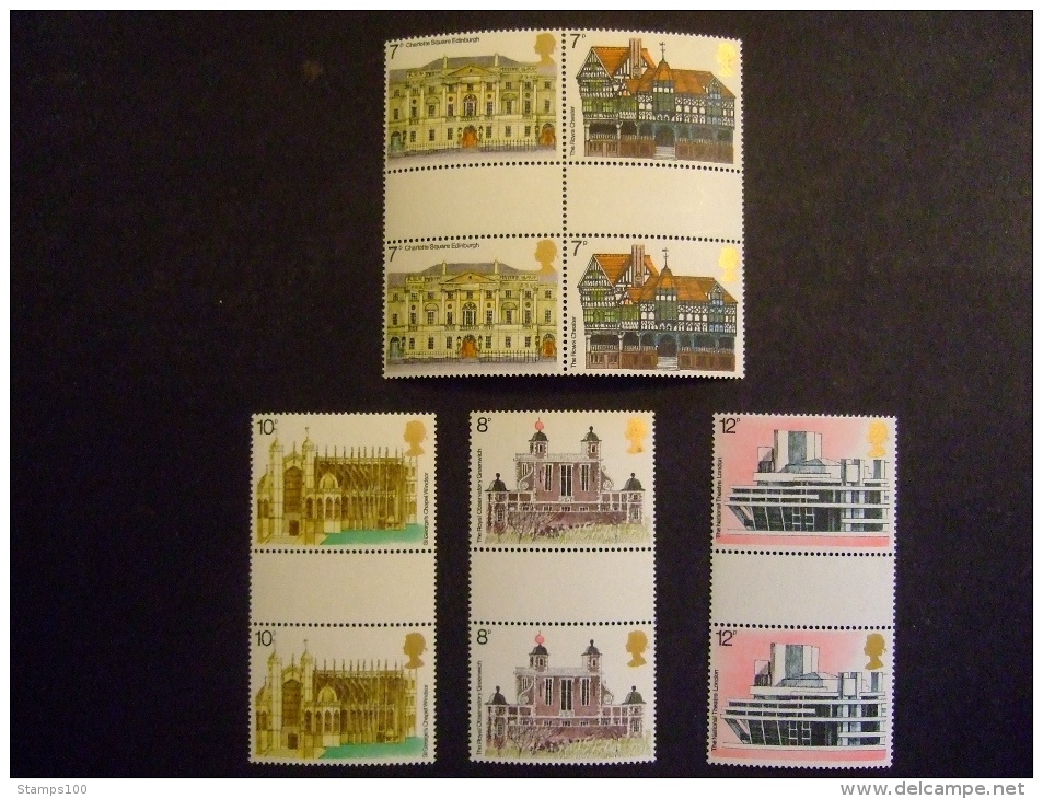 GREAT BRITAIN 1975   GUTTER PAIR EUROPEAN YEAR OF ARCHITECTURE   MNH **      (IS38-nvt) - Nuovi