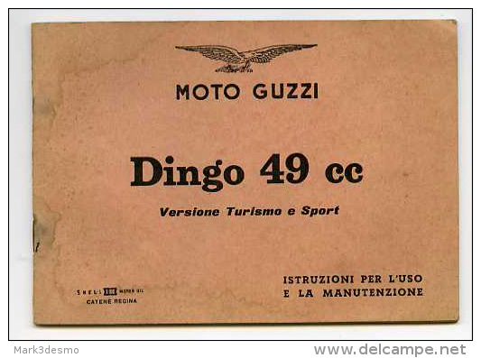 Moto Guzzi Dingo 49 Sport Turismo 1966 Manuale Uso Originale Factory Original Owner's Manual Manuel D'entretien - Moteurs