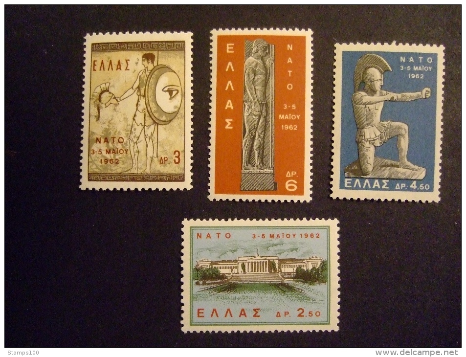 GREECE   1962  MICHEL  792/95  RARE   WMK INVERTED   MNH **      (IS39-nvt) - Unused Stamps