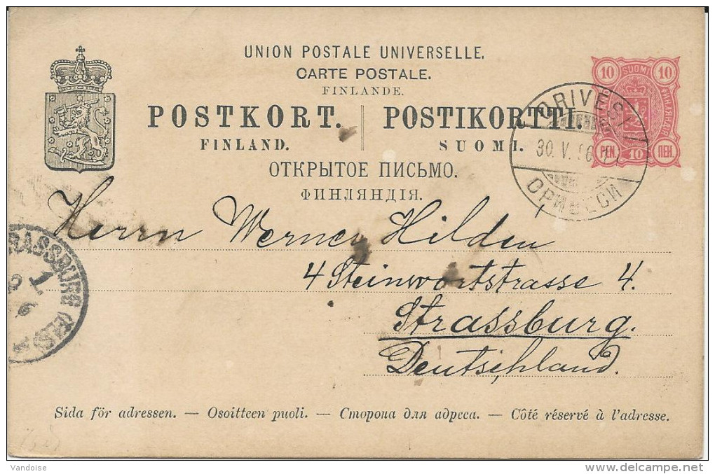 ENTIER POSTAL 1896 POUR L´ALLEMAGNE - Enteros Postales