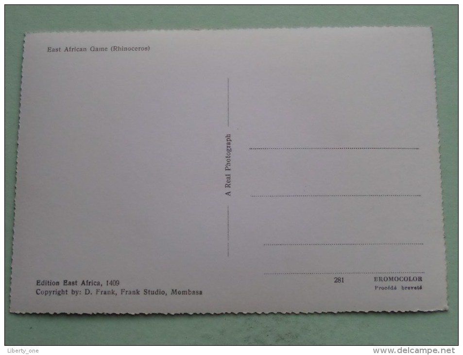 East African Game ( Rhinoceros ) / Anno 19?? ( Zie Foto Details ) !! - Rhinozeros