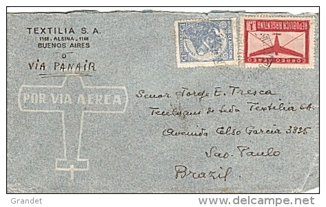 ARGENTINE - ARGENTINA - CORREO AEREO - POSTE AERIENNE -  VIA AEREA - PANAIR - 1941 - Posta Aerea