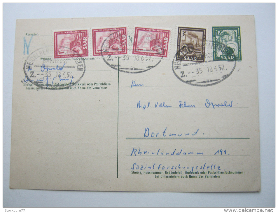 1952, Bahnpostbeleg - Storia Postale