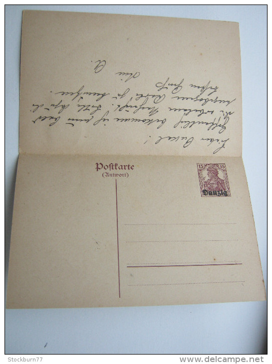 DANZIG ,Doppel - Ganzsache Verschickt Mit Rs. Text - Postal  Stationery