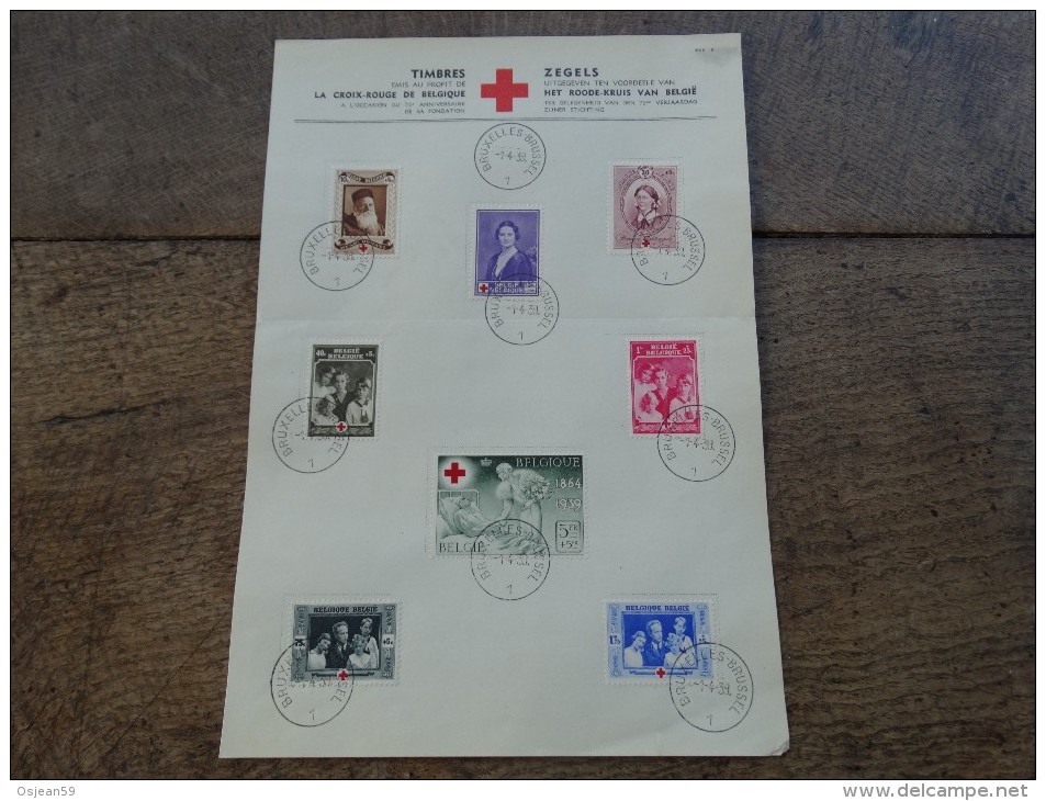 Belgique Croix RougeFeuillet Souvenir De La Reine Elisabeth COB:N°496*503 - ....-1951
