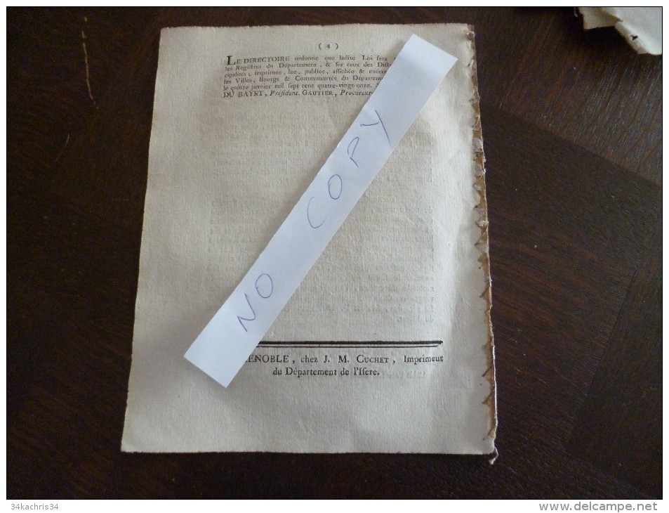 Loi  Relative Aux Biens Actuellement Possédés Par Les Protestants D'Ausbourg Et Helvétique . Paris 10/12/1790.4 Pages. - Gesetze & Erlasse