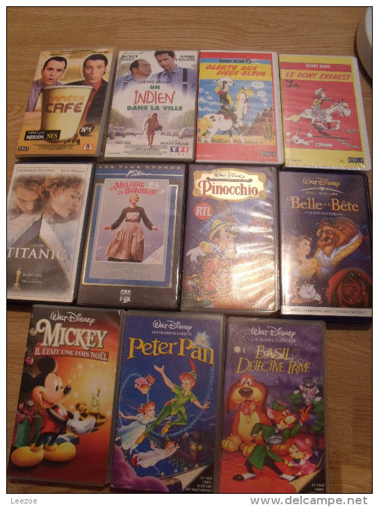 Cassette Vhs Disney,la Mélodie Du Bonheur,titanic, Lucky Luke, - Familiari