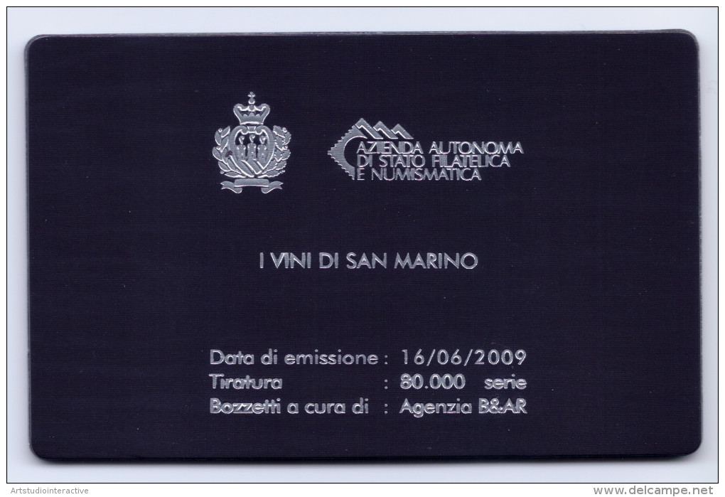 2013 SAN MARINO  "I VINI DI SAN MARINO: RISERVA TITANO" CALAMITA CARD - Variétés Et Curiosités