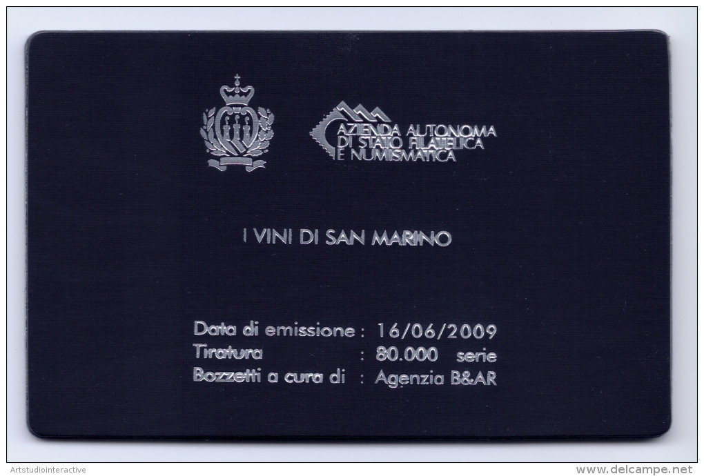 2013 SAN MARINO  "I VINI DI SAN MARINO: BRUGNETO" CALAMITA CARD - Abarten Und Kuriositäten