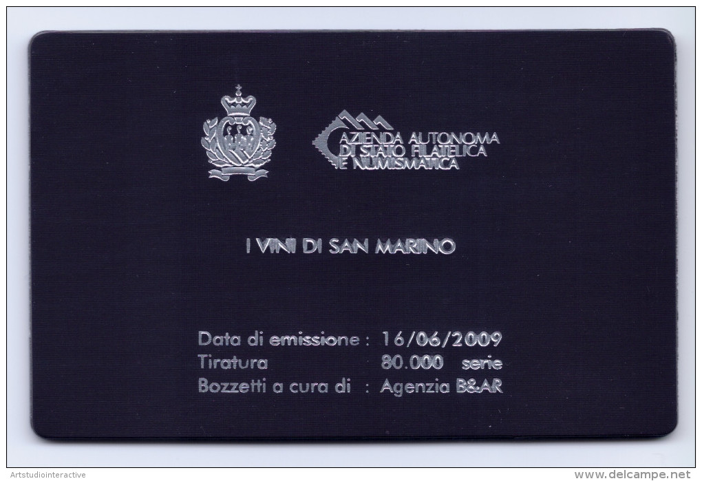 2013 SAN MARINO  "I VINI DI SAN MARINO: MOSCATO SPUMANTE" CALAMITA CARD - Abarten Und Kuriositäten