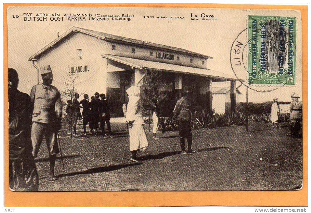 Lulanguru La Gare German East Africa Belgian Occ 1918 Postcard - Other & Unclassified