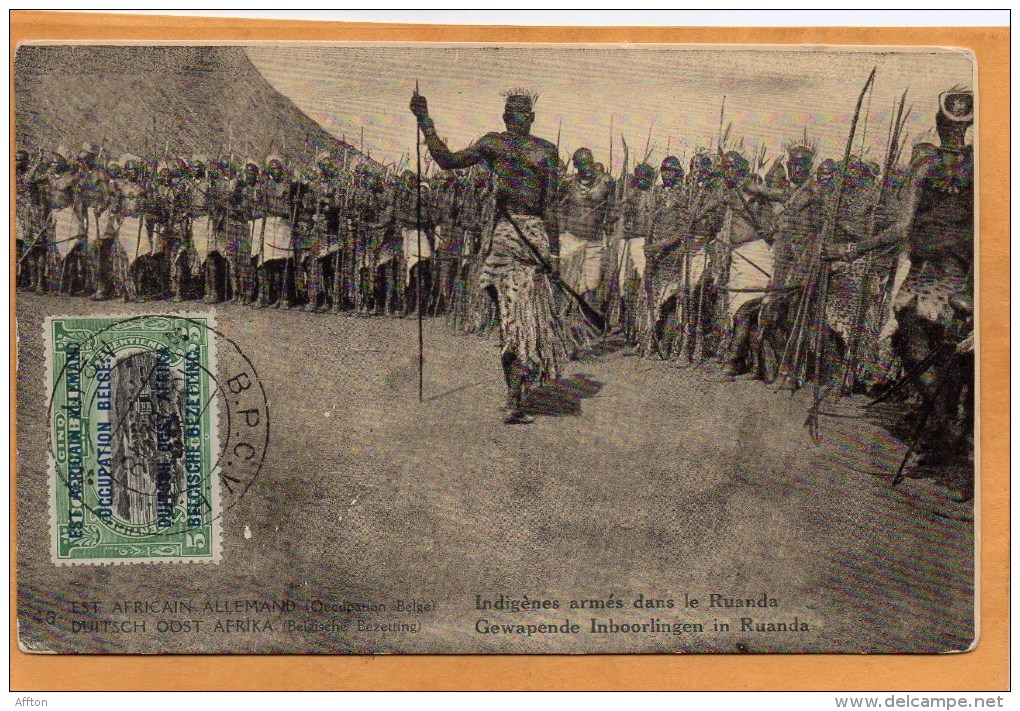 Ruanda German East Africa Belgian Occ 1918 Postcard - Other & Unclassified