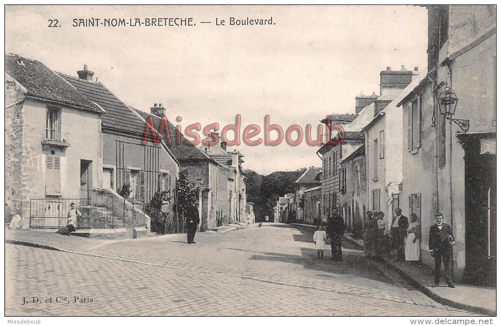 78 - SAINT NOM LA BRETECHE - Le Boulevard - Dos Vierge  - 2 Scans - St. Nom La Breteche