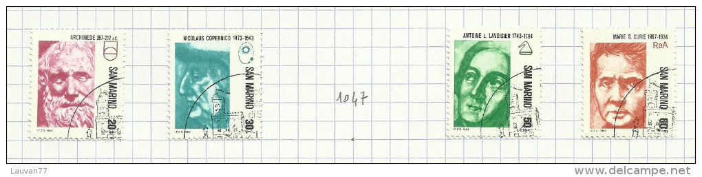 Saint-Marin N°1045, 1046, 1048, 1049, 1050, 1051, 1066 Côte 1.65 Euros - Usados