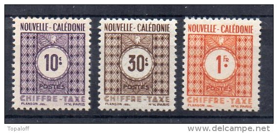 Nouvelle Calédonie Taxe N°39 - 40 - 42 Neufs  Sans Charniere - Portomarken