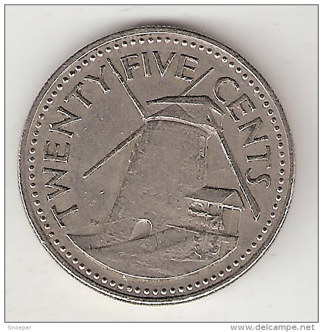 Barbados 25 Cents 1973  Km 13  Vf+ - Barbades