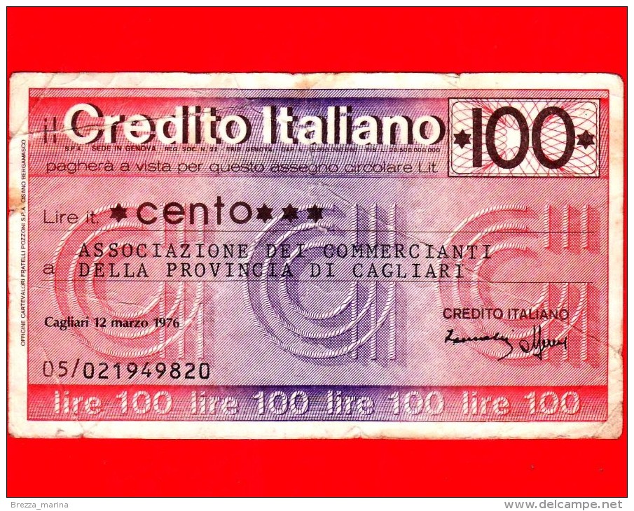 MINIASSEGNI - CREDITO ITALIANO  - CI100120376A - Usato - [10] Cheques Y Mini-cheques