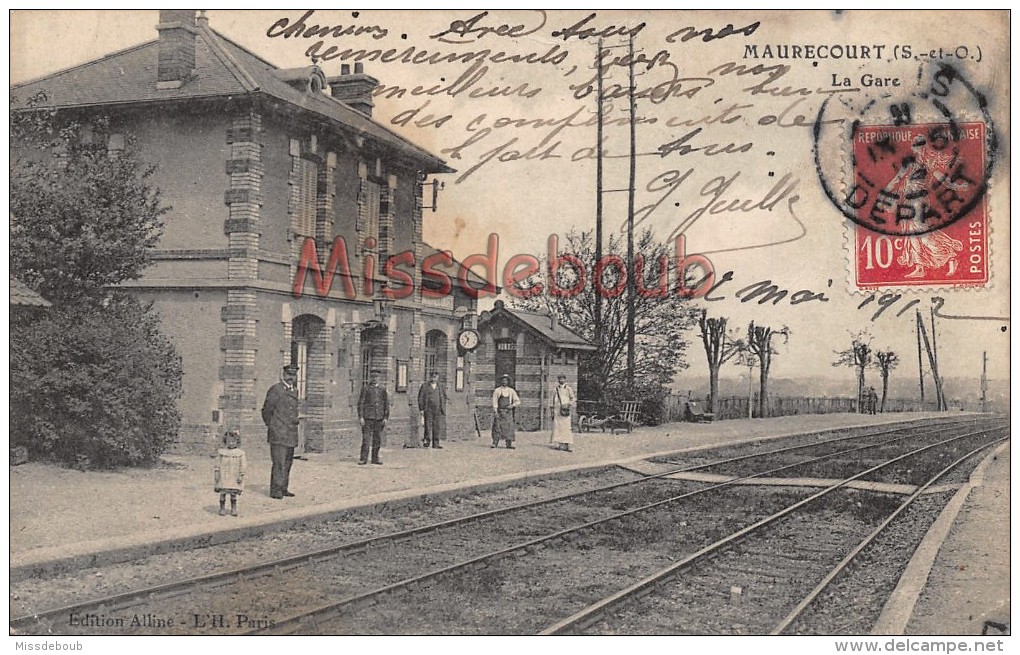 78 - MAURECOURT - La Gare - écrite 1908 - 2 Scans - Maurecourt