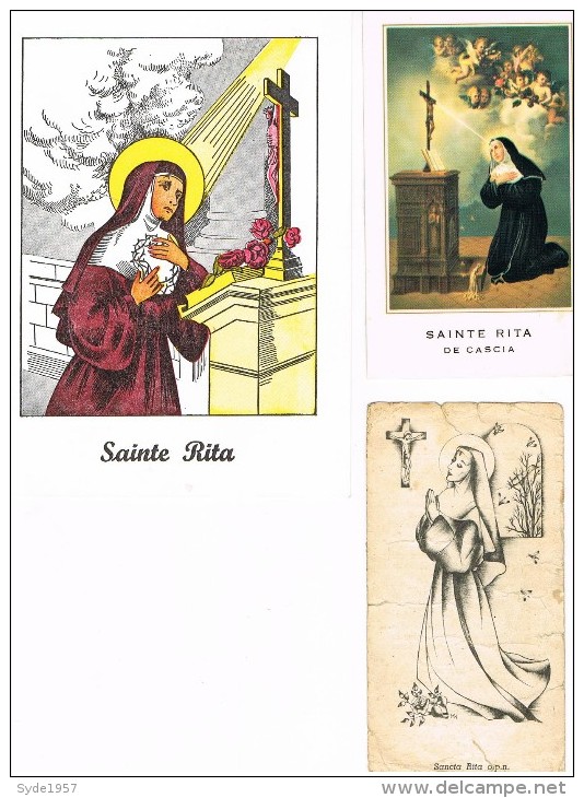 Sainte Rita 3 Cartes Prières - Images Religieuses