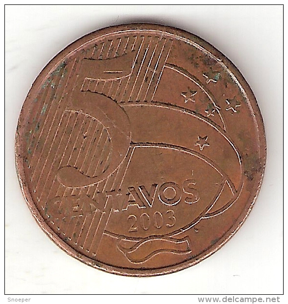 *brazil 5 Centavos 2003  Km 648   Vf+ - Brésil