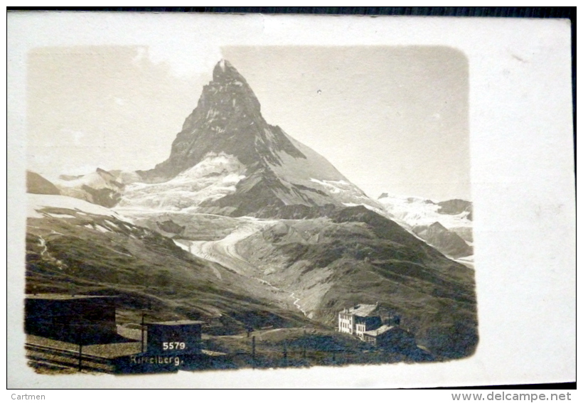 SUISSE CARTE PHOTO DU MONT CERVIN CERVINO RIFFELBERG ZERMATT  CARTE 1900 - Matt