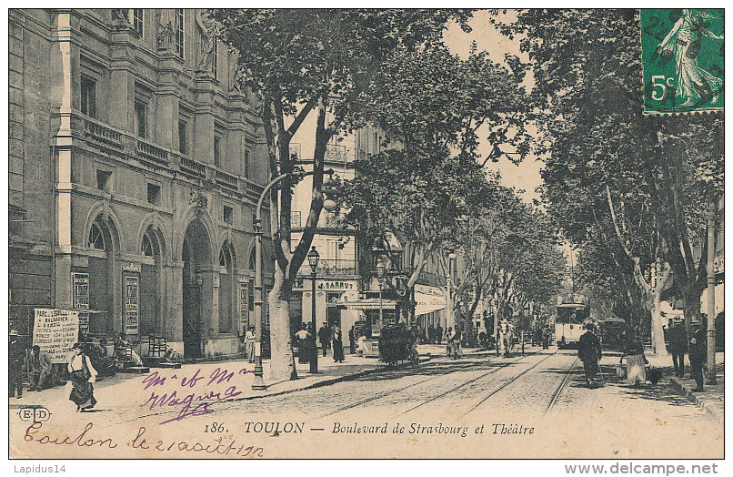 U U 792 / C P A  - TOULON   (83)  BOULEVARD DE STRASBOURG  LE THEATRE - Toulon