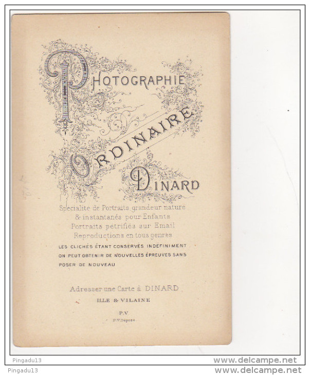 Au Plus Rapide Photo Cabinet XIX ème Siècle Photographe Ordinaire Dinard Ille Et Vilaine Excellent état Le Grand Hôtel - Anciennes (Av. 1900)