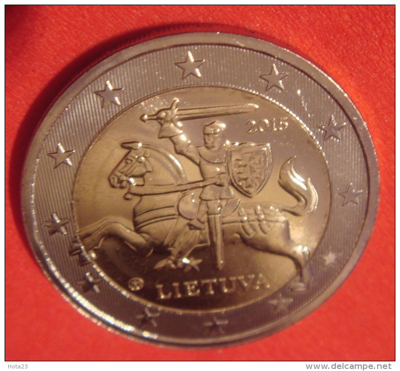 Litauen ; Lituanie 2015 --  2 Euro Coin ; Münze Kavallerie PFERDE ; HORSE UNC - Lituania