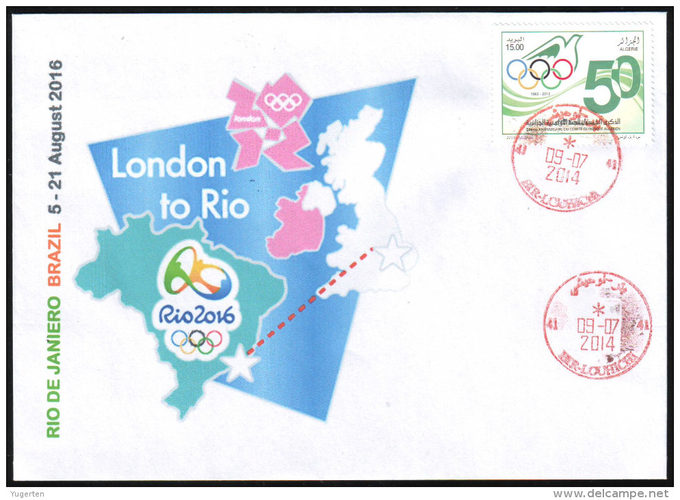 ARGHELIA Philatelic Cover JO Rio 2016  Olympic Olympics From London To Rio - Eté 2016: Rio De Janeiro