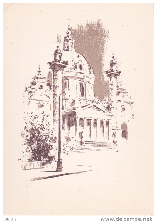 AK Wien - Karlskirche - Künstlerkarte (11325) - Chiese