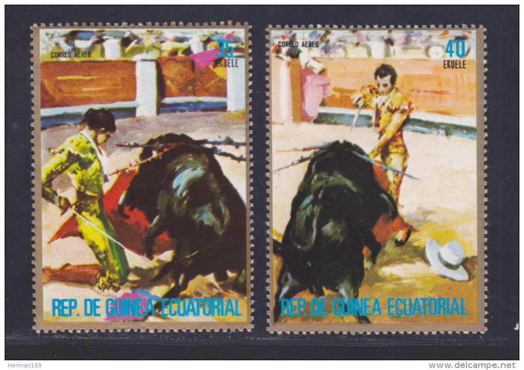 GUINEE EQUATORIALE AERIENS N°   45  (2 Val.) ** MNH Neufs Sans Charnière, TB, Corrida - Guinée Equatoriale