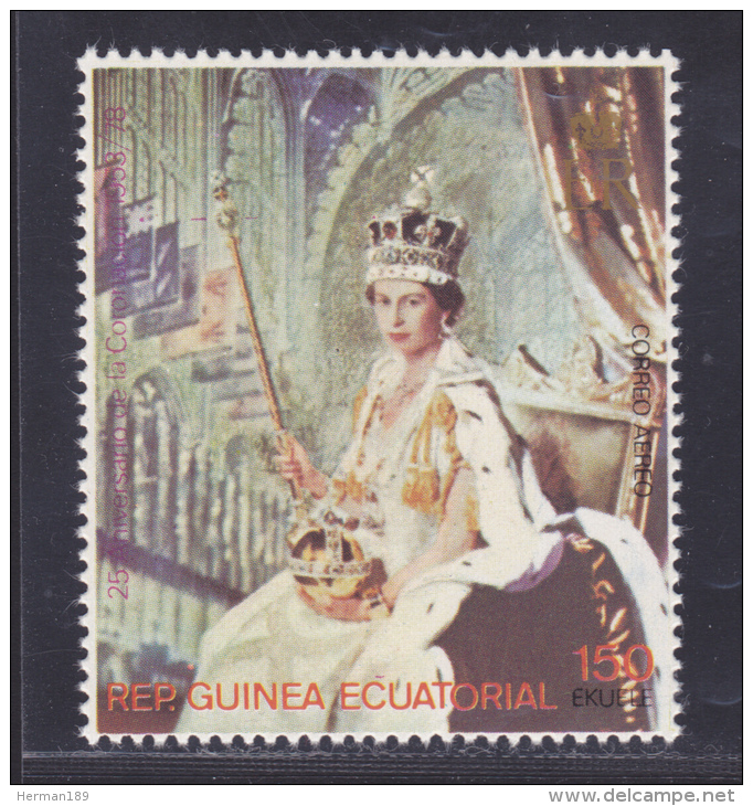 GUINEE EQUATORIALE AERIENS N°  103  ** MNH Neuf Sans Charnière, TB, Couronnement Elizabeth II - Guinée Equatoriale