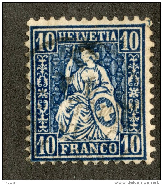 3254  Swiss 1862  Zum.#31  Mi.#23a (o) Scott.#44    Cat. .80€ -Offers Welcome!- - Used Stamps