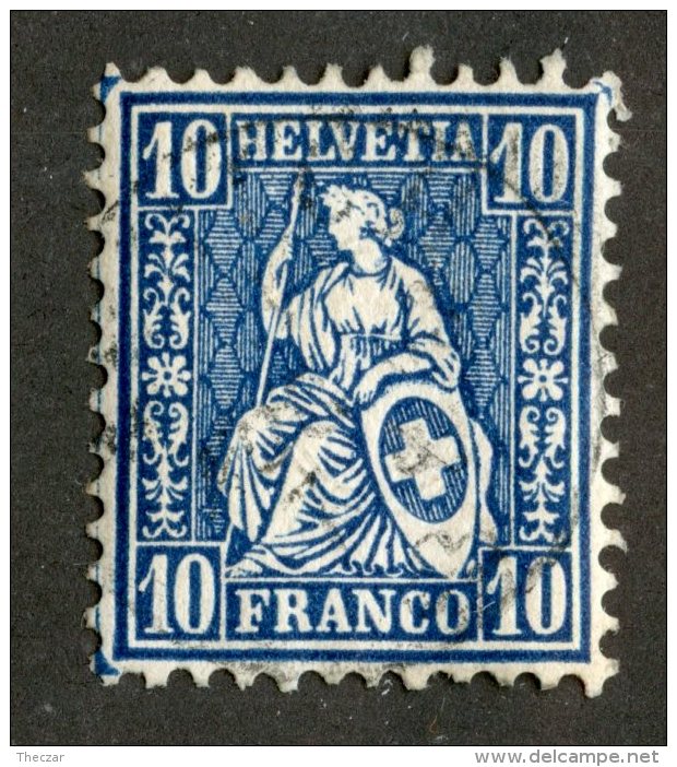 3261  Swiss 1862  Zum.#31  Mi.#23a (o) Scott.#44    Cat. .80€ -Offers Welcome!- - Used Stamps