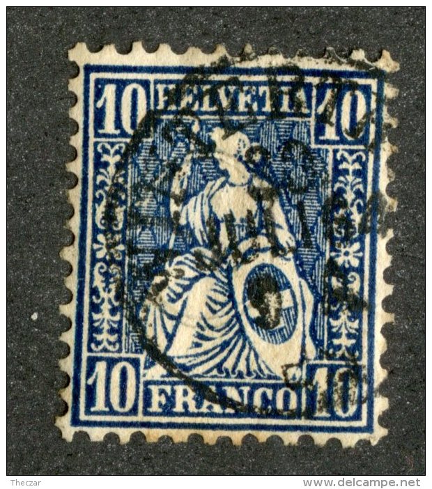 3275  Swiss 1862  Zum.#31  Mi.#23a (o) Scott.#44    Cat. .80€ -Offers Welcome!- - Used Stamps