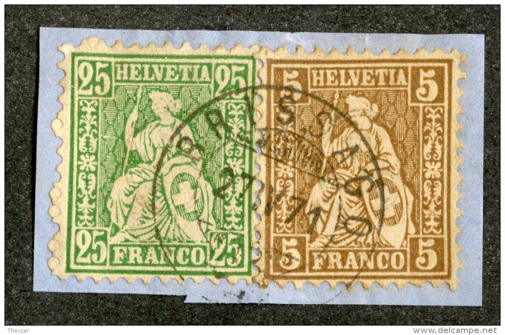 3278  Swiss 1881    Mi.#22c/32b (o) Scott.#55a/43a    Cat. 27.€ -Offers Welcome!- - Used Stamps