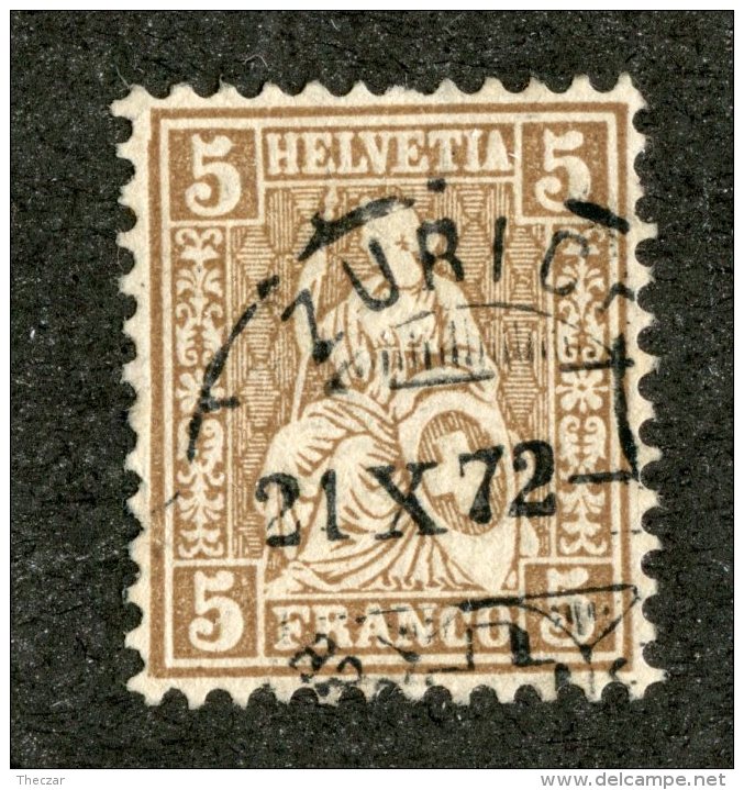 3280  Swiss 1862    Mi.#22e (o) Scott.#43a    Cat. 6.50€ -Offers Welcome!- - Used Stamps