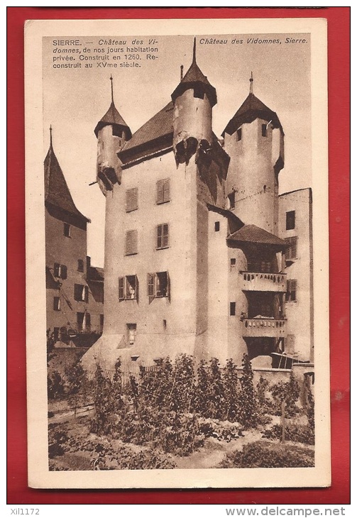 DVS -20 Sierre, Château Des Vidomnes,  Editeur Confitures Doxa Saxon. Circulé En 1955 - Saxon