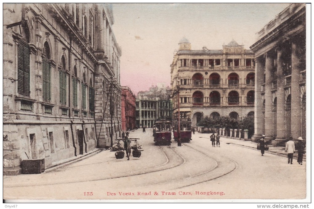 HONG KONG-CHINE -CHINA- ASIE -ASIA - Des Voeux Road  - Tram Cars -  VOIR 2 SCANS - - China (Hong Kong)