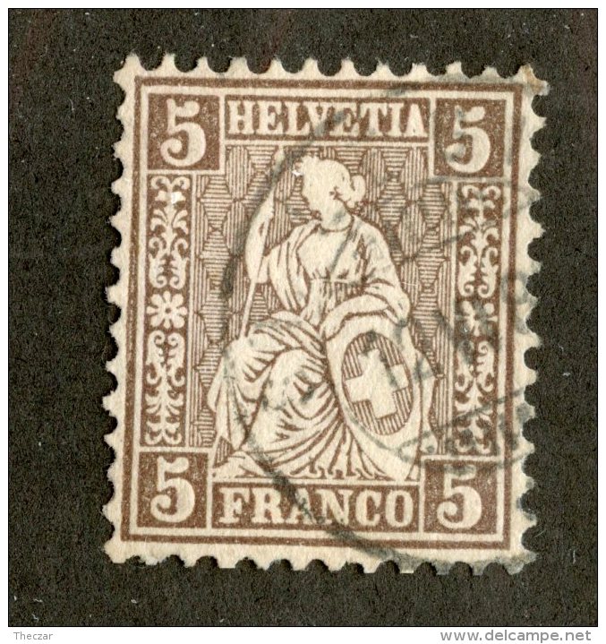 3287  Swiss 1862    Mi.#22 (o) Scott.#43    Cat. 1.€ -Offers Welcome!- - Used Stamps