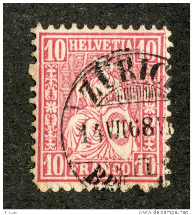 3294  Swiss 1867   Mi.#30 (o) Scott.#53    Cat. 2.€ -Offers Welcome!- - Gebraucht