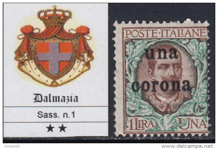 Italia - 1919 Dalmazia -  Sassone N.1 - MNH** - Gomma Integra - Dalmatien