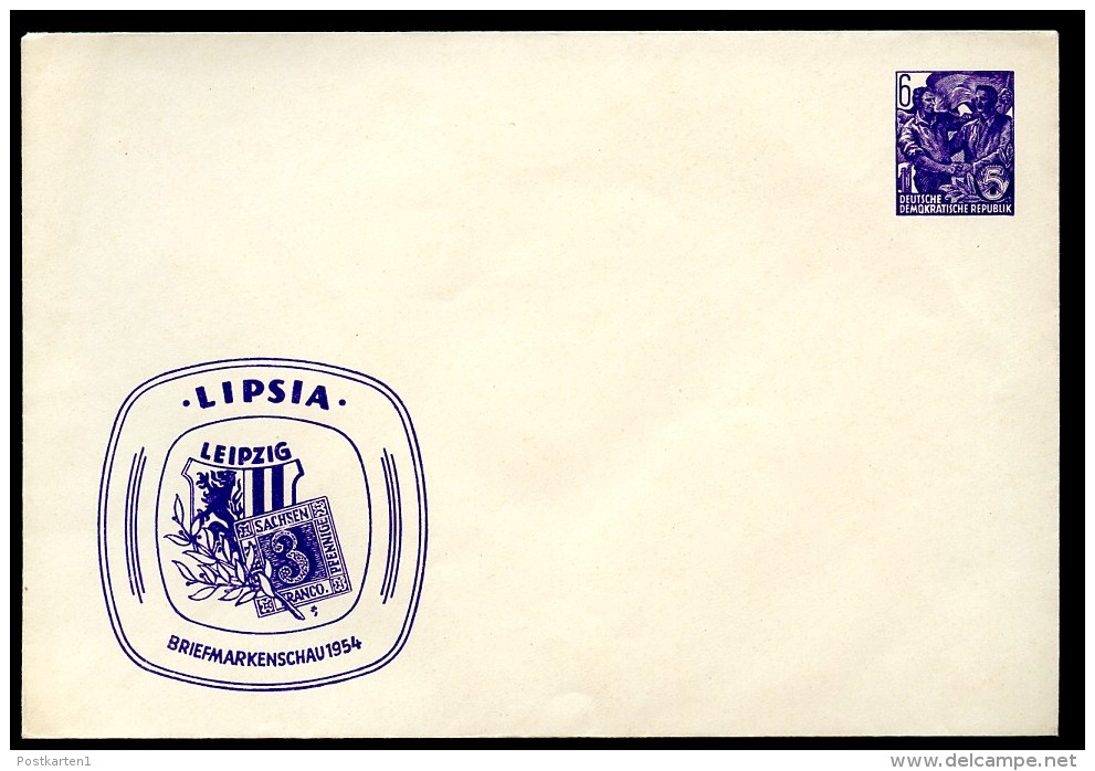 DDR PU11 B2/001 Privat-Umschlag BRIEFMARKENSCHAU Leipzig 1954 - Buste Private - Nuovi