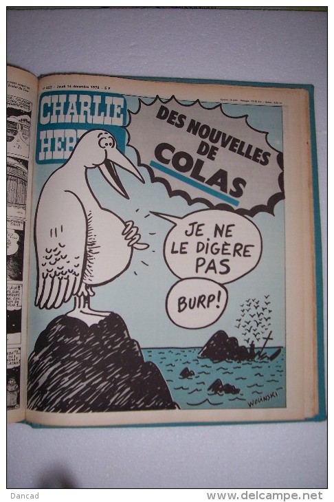 CHARLIE  HEBDO --  -CABU- WOLINSKI- REISER- GEBE - RARE-  RELIURE DE - 52 NUMEROS -- Année 1978 - Humour