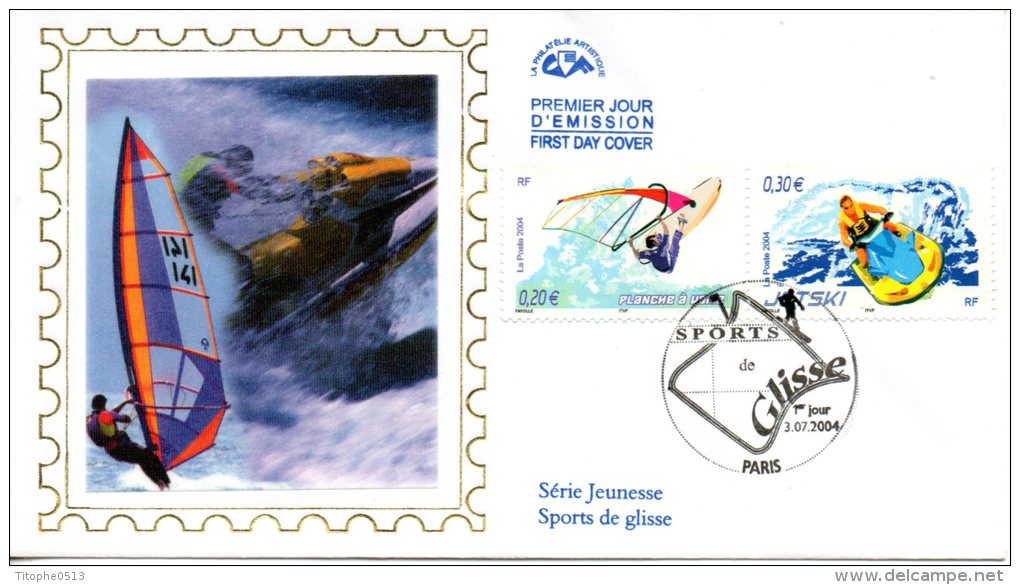 FRANCE. N°3693 & 3698 De 2004 Sur Enveloppe 1er Jour (FDC). Planche à Voile/Jet-ski. - Jet-Ski