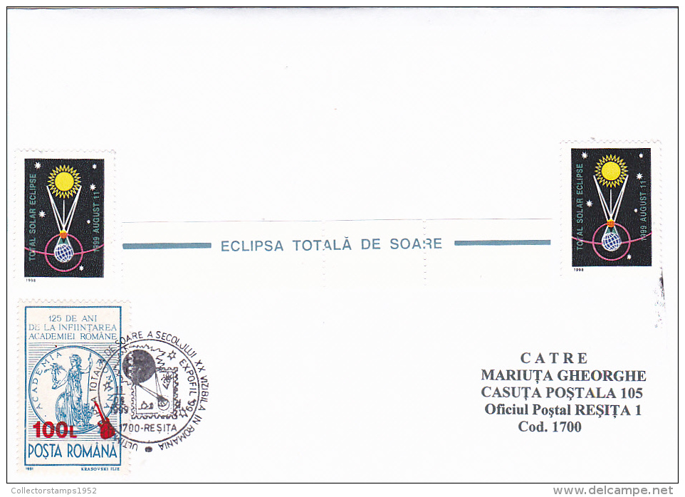 3843A  SOLAR ECLIPSE, FIRST PLASTIC NOTE IN EUROPE INSIDE,1999, ROMANIA - Astrology