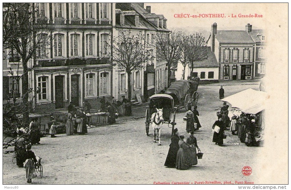 CRECY-en-PONTHIEU - La Grande Rue - (Marché) - - Crecy En Ponthieu