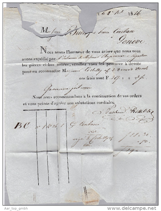 Heimat VD VEVEY 1816-12-04 Vorphila Brief Nach Genf - ...-1845 Vorphilatelie