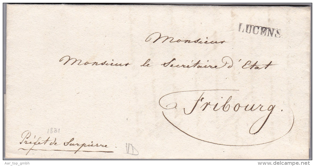 Heimat VD LUCENS Langstempel 1831-02-13 Vorphila Brief Vom Préfet De Surpierre - ...-1845 Prephilately