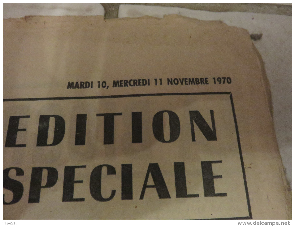 L'UNION Edition Spéciale Du 10 Et 11 Novembre 1970 "LE GENERAL DE GAULLE EST MORT" - 1939-45